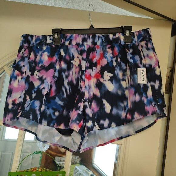 New Old Navy Active Quick Dry Blue Purple Multi-Color  Shorts Women's XL - Picture 1 of 2